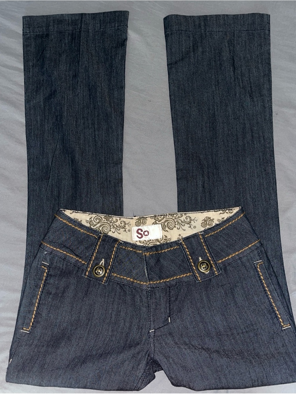 Vintage Y2K SO Dark Indigo Low Rise Bootcut Jeans